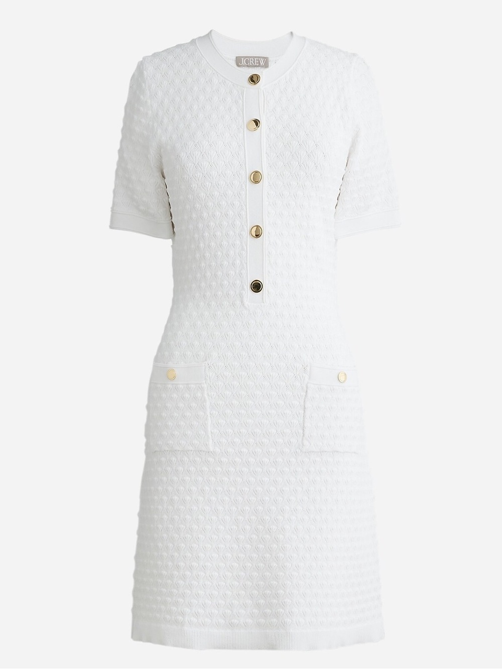 J. Crew - Textured Lady Sweater-Dress in White - Picture 1 of 4